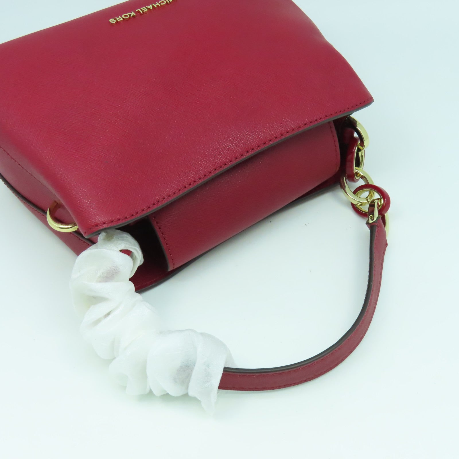 Michael Kors 【激減優惠】牛皮皮革2 Way Shoulder Bag金扣手挽肩背兩用袋紅色