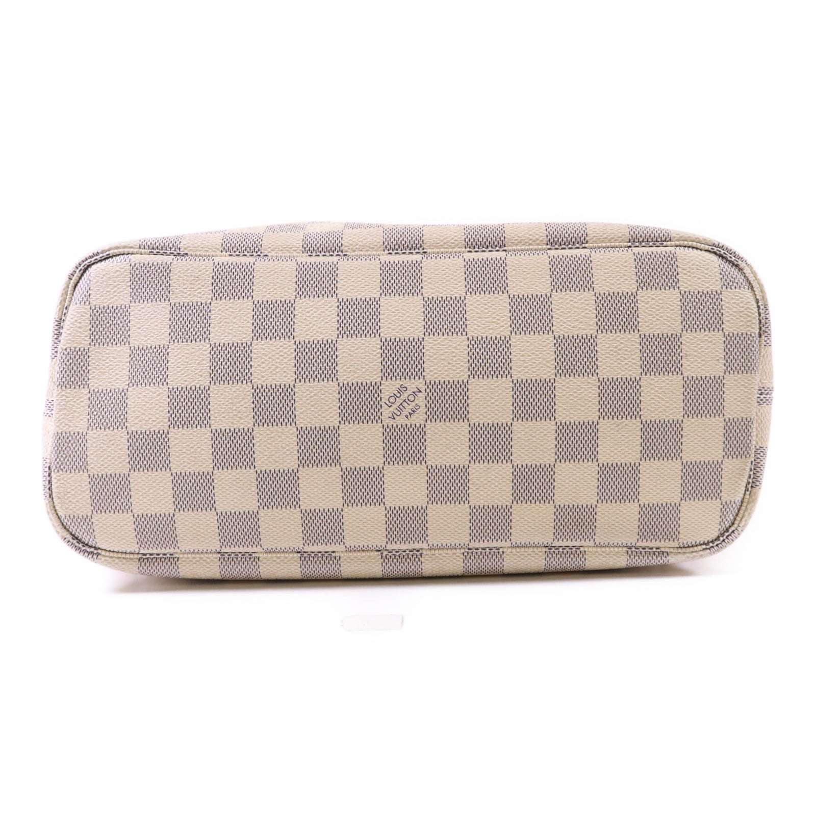 LOUIS VUITTON Damier Azur Neverfull PM金扣手挽袋