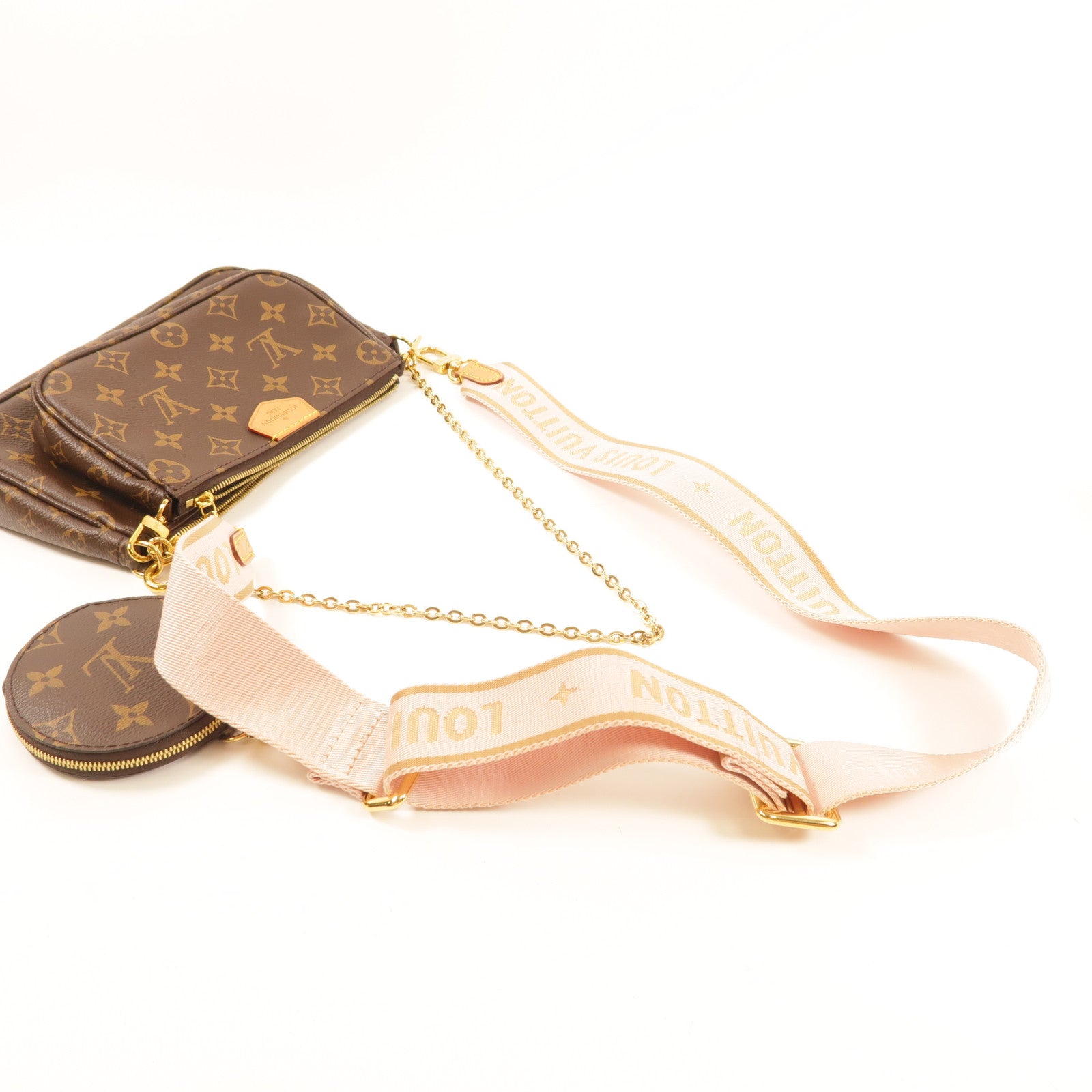 LOUIS VUITTON Monogram Multi Pochette Accessoires金扣手挽肩背兩用袋