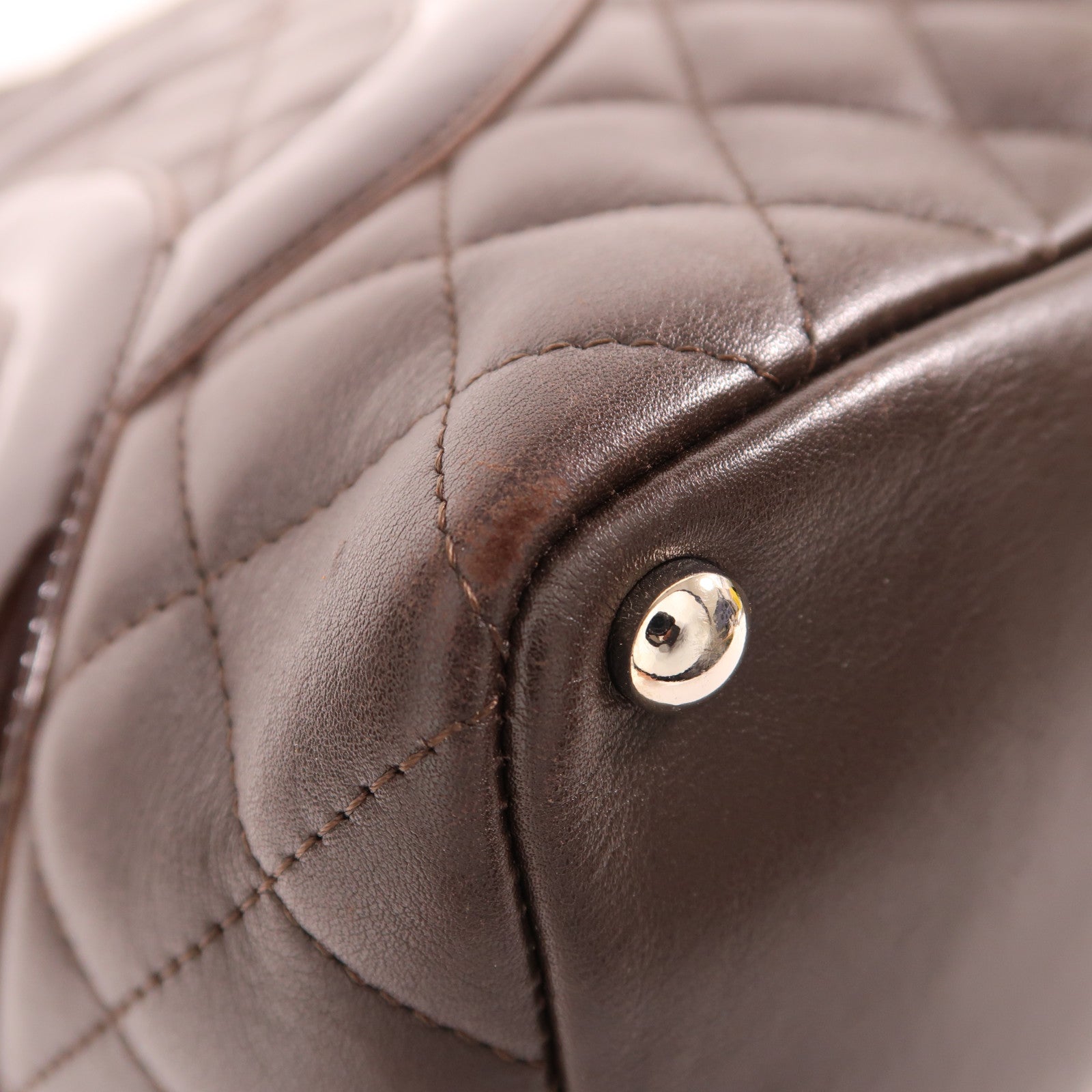 CHANEL 牛皮皮革Cambon Shoulder Bag銀扣肩背袋