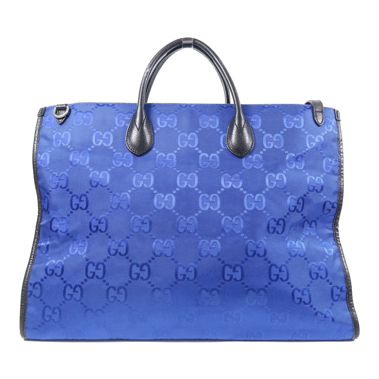 GUCCI 【激減優惠】帆布Tote Bag銀扣手挽肩背兩用袋藍色