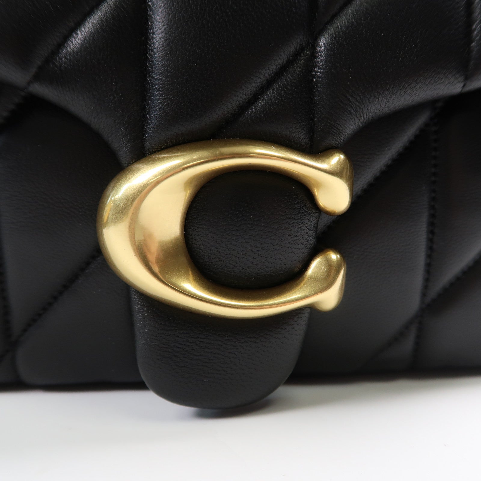 COACH 羊皮皮革Shoulder Bag金扣鏈帶肩背袋