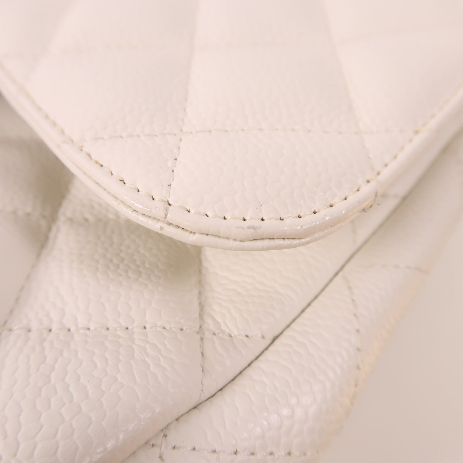 CHANEL 牛皮皮革Large Classic銀扣鏈帶肩背袋