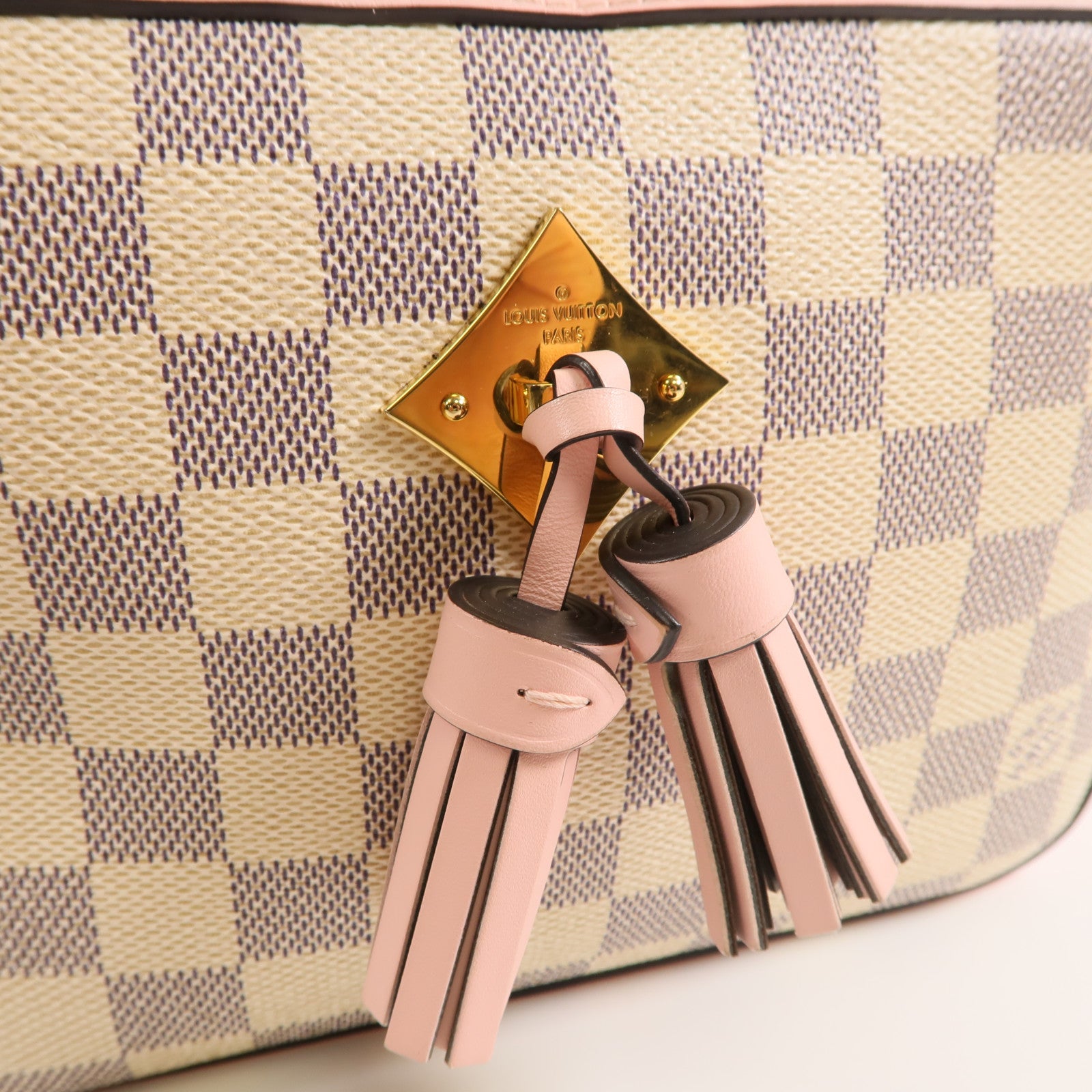 LOUIS VUITTON Damier Azur Saintaonge金扣肩背袋