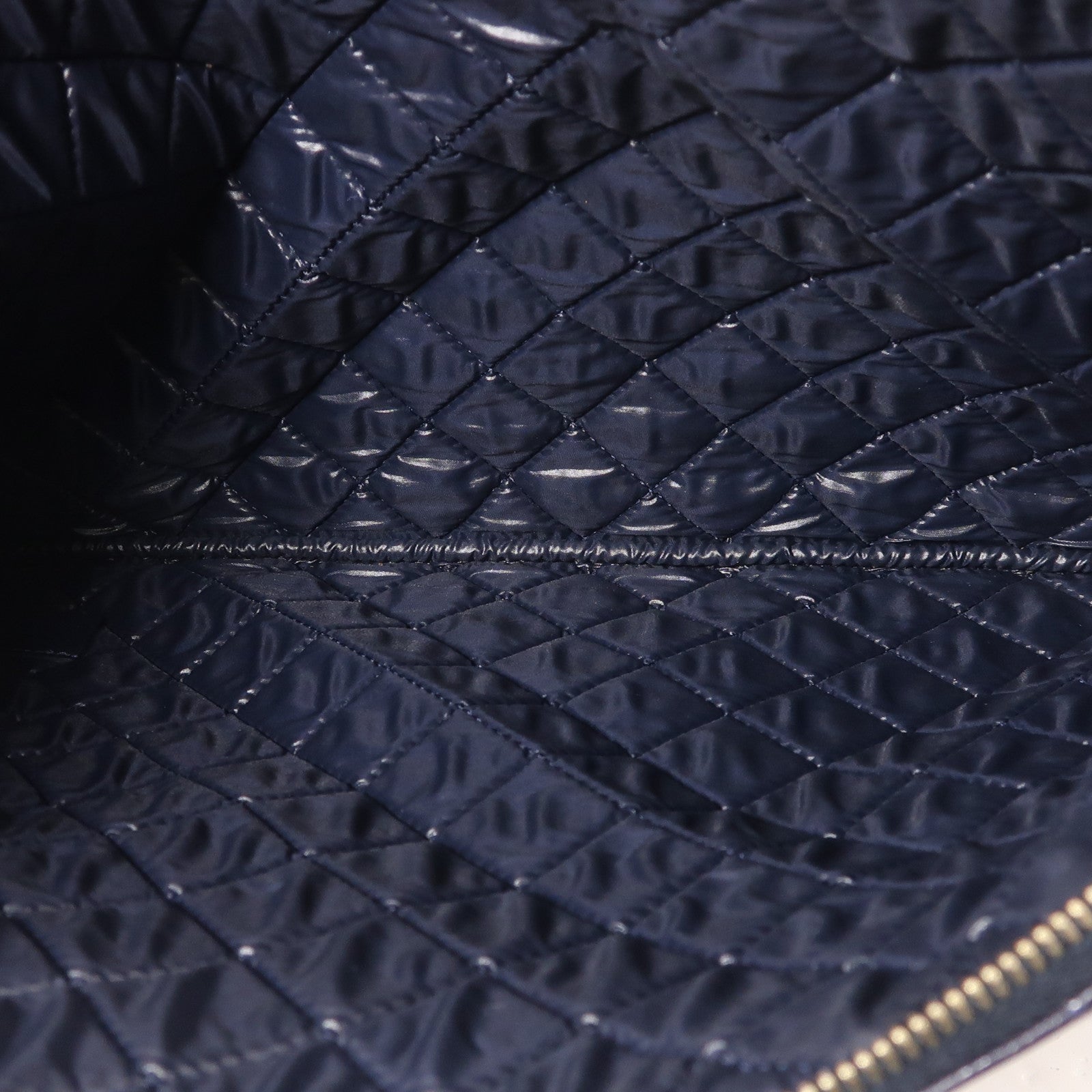 CHANEL CC GHW Pouch Calfskin Leather Navy