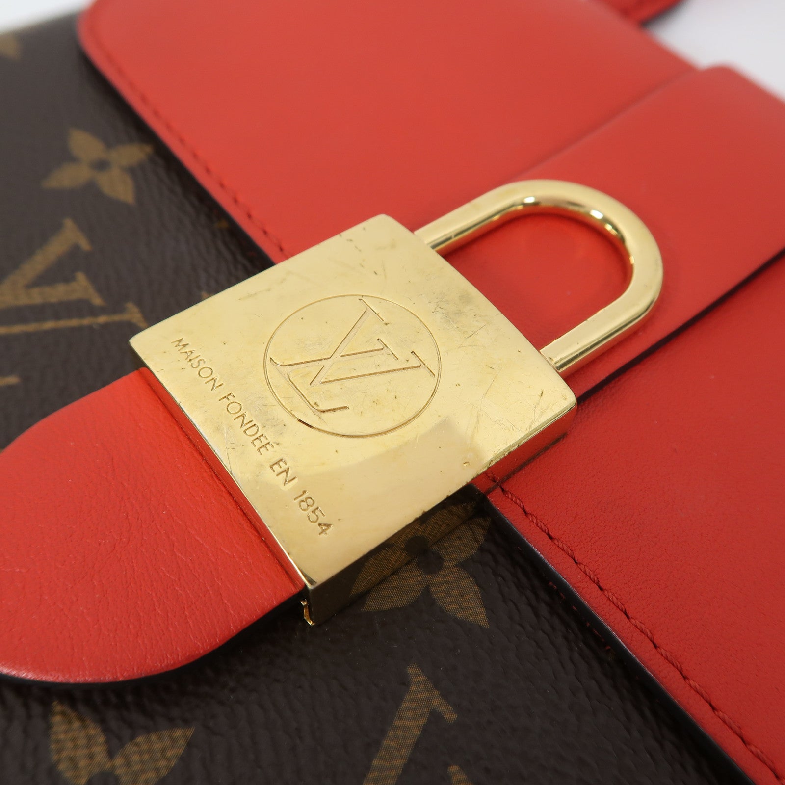 LOUIS VUITTON 【激減優惠】Monogram Locky BB金扣手挽肩背兩用袋啡色/紅色