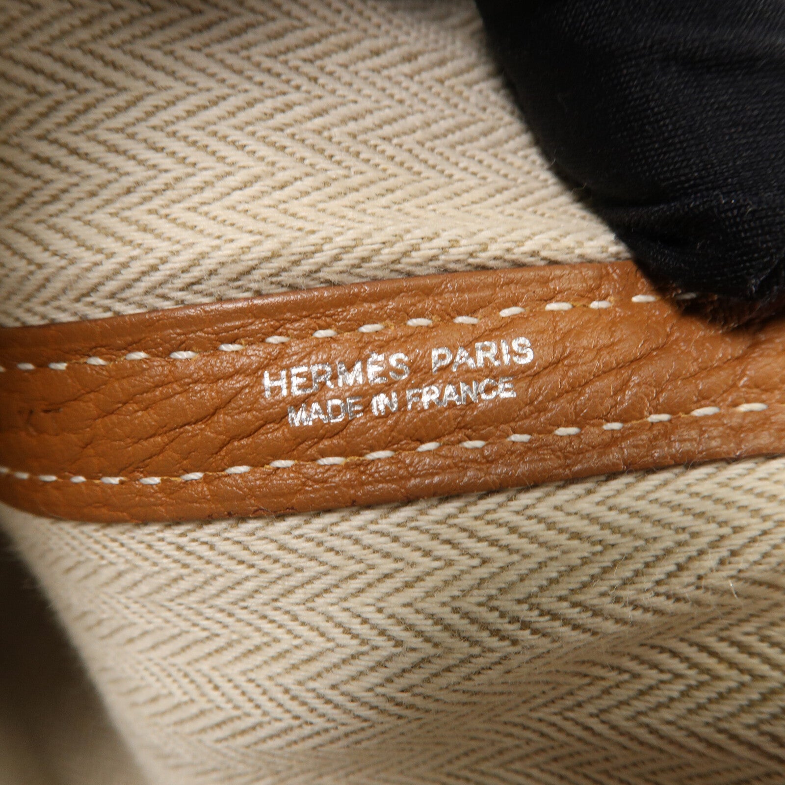 HERMES Negonda皮革GardenParty PM手挽袋Gold