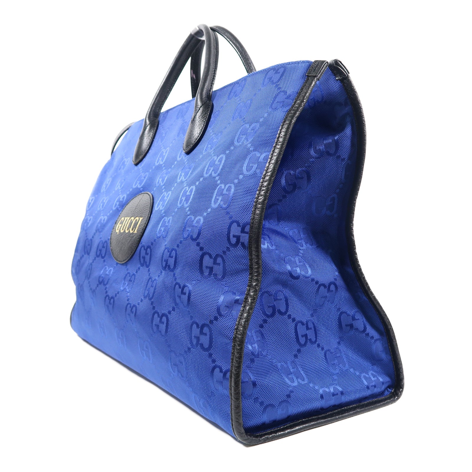 GUCCI 【激減優惠】帆布Tote Bag銀扣手挽肩背兩用袋藍色