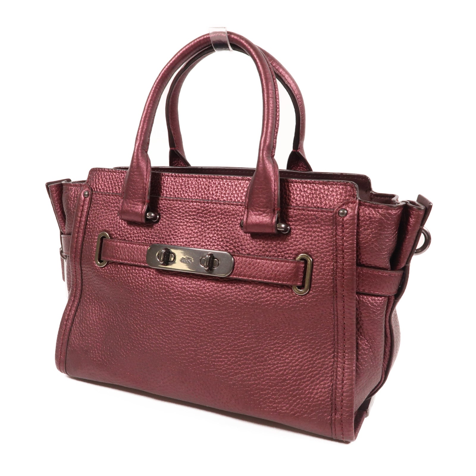 COACH 牛皮皮革Shoulder Bag肩背袋珠紅色
