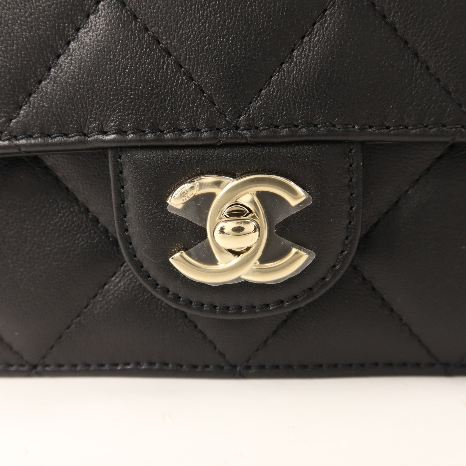 CHANEL 牛皮皮革Co Co Lady Flap Bag金扣手挽肩背兩用袋