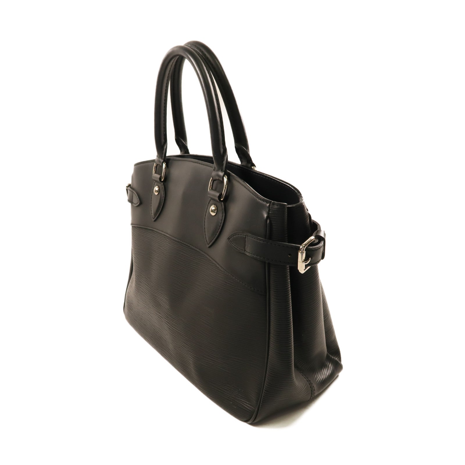 LOUIS VUITTON Epi Passy銀扣手挽袋黑色