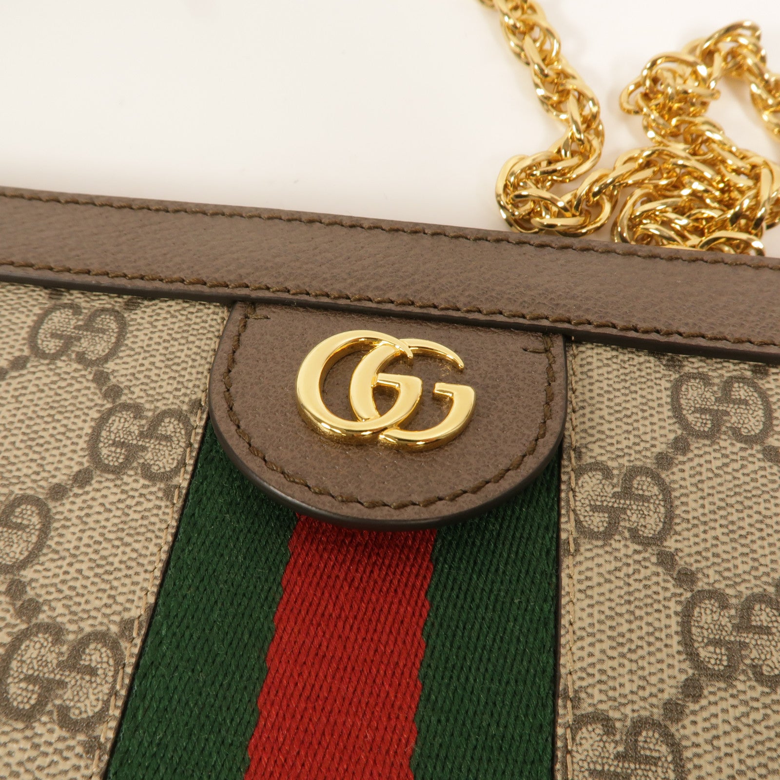 GUCCI 塗層帆布Ophidia GG Small鏈帶肩背袋
