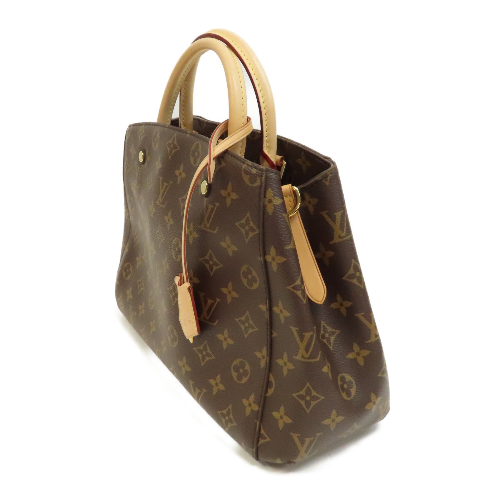 LOUIS VUITTON Monogram Montaigne MM金扣手挽肩背兩用袋啡色
