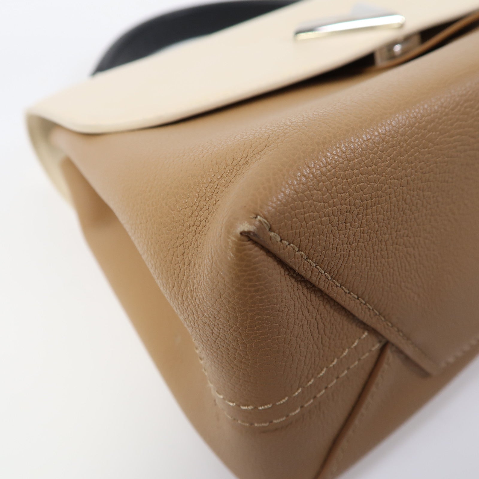 LOUIS VUITTON 【激減優惠】牛皮皮革Very One Handle銀扣手挽肩背兩用袋米色