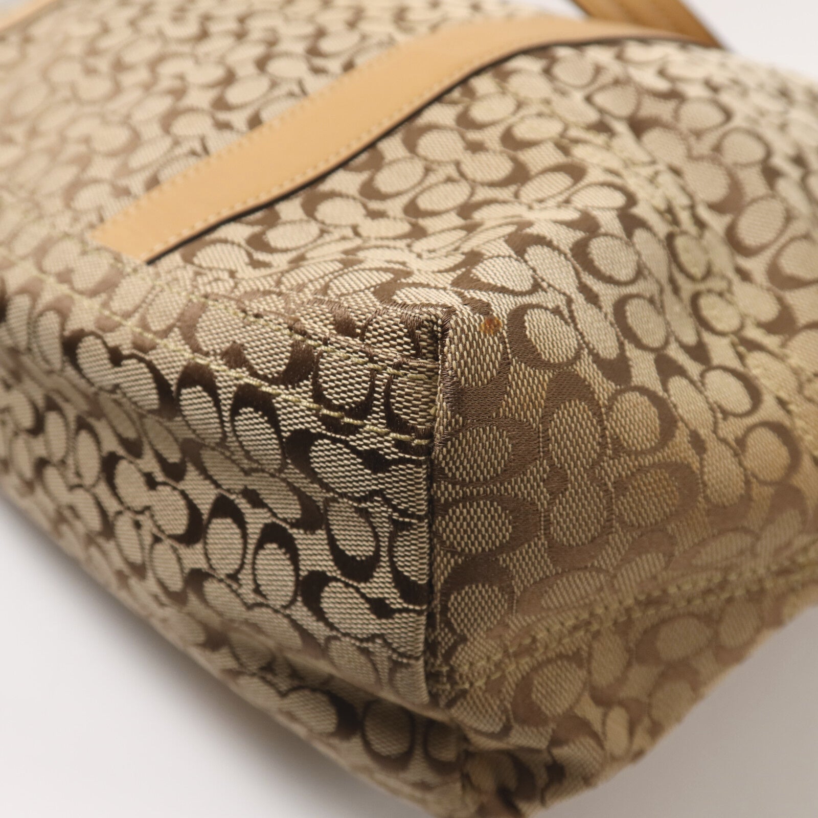 COACH 帆布Shoulder Bag銀扣手挽肩背兩用袋