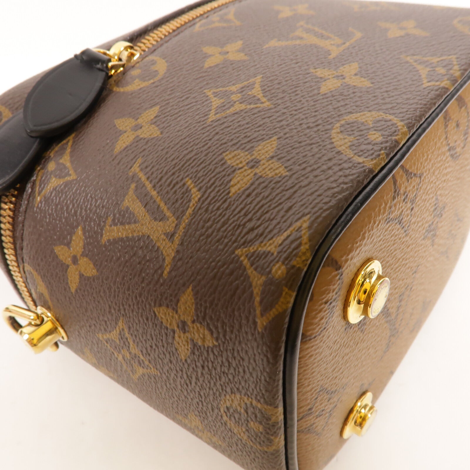LOUIS VUITTON Monogram Reverse Vanity PM手挽肩背兩用袋棕色