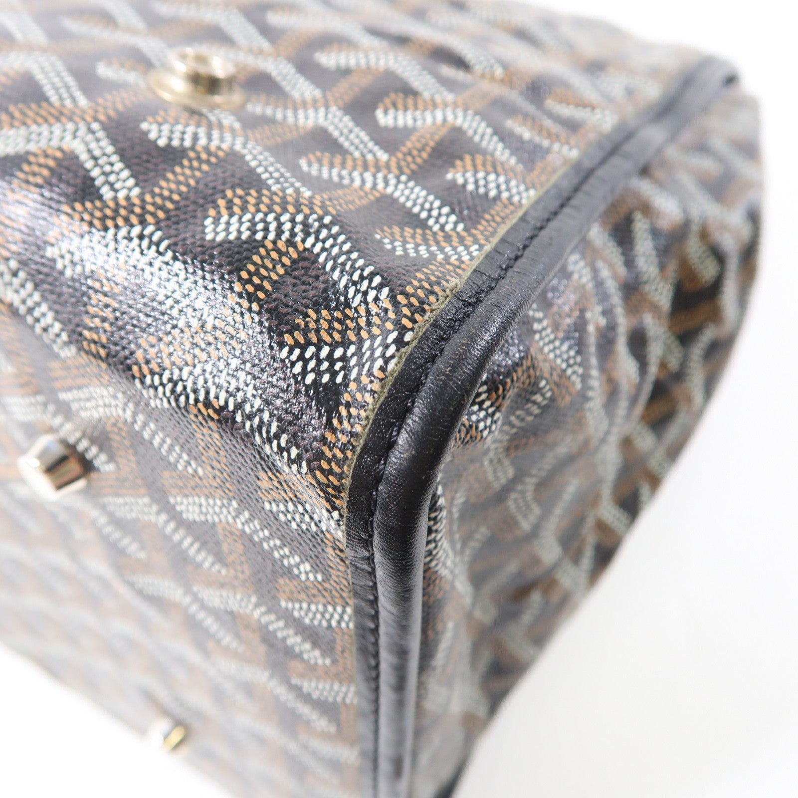 GOYARD 塗層帆布St. Lucie銀扣手挽袋黑色