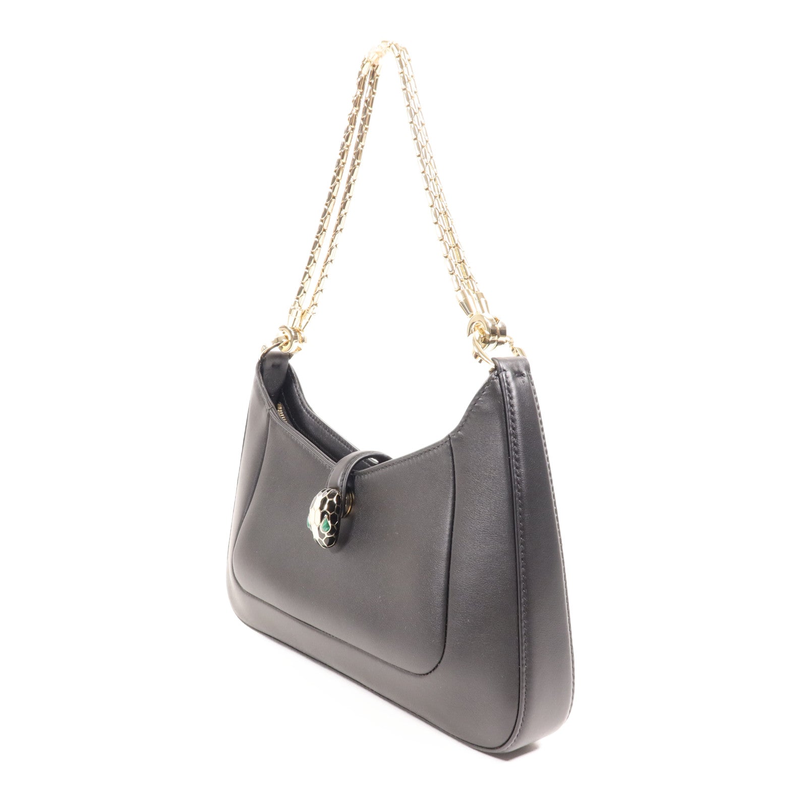 BVLGARI 牛皮皮革Serpenti Baia金扣鏈帶肩背袋