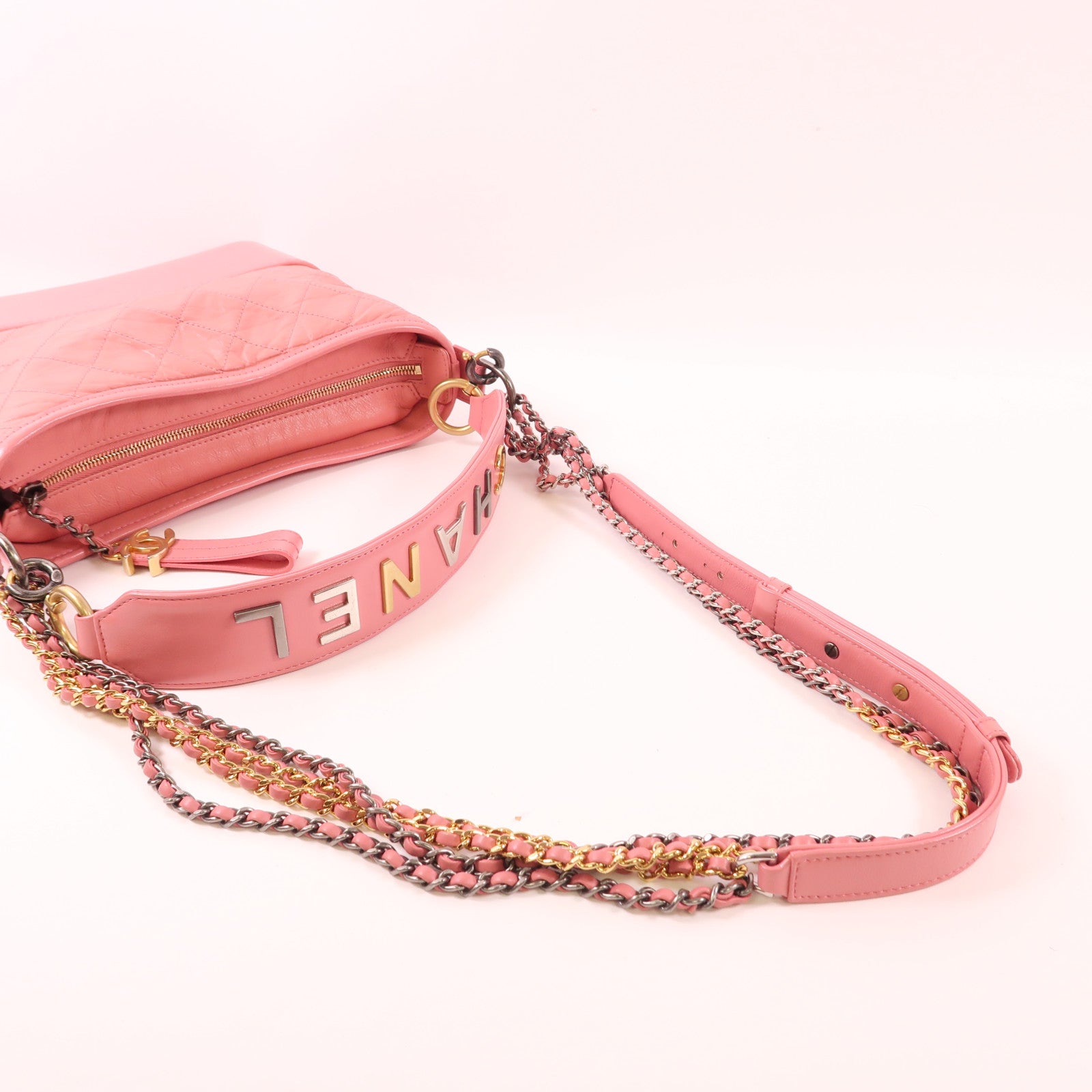 CHANEL 牛皮皮革Gabrielle鏈帶手挽肩背兩用袋