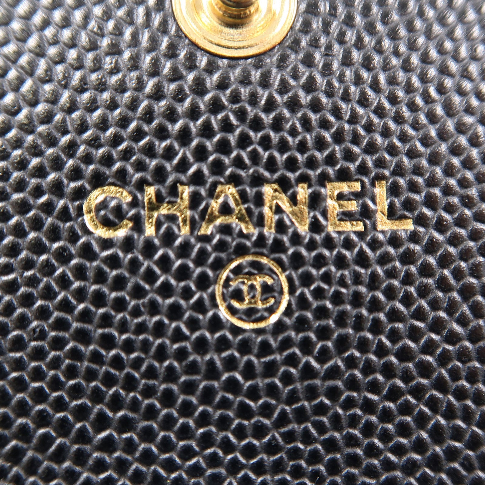 CHANEL 菱格Caviar皮革Boy Long Wallet金扣長錢包黑色