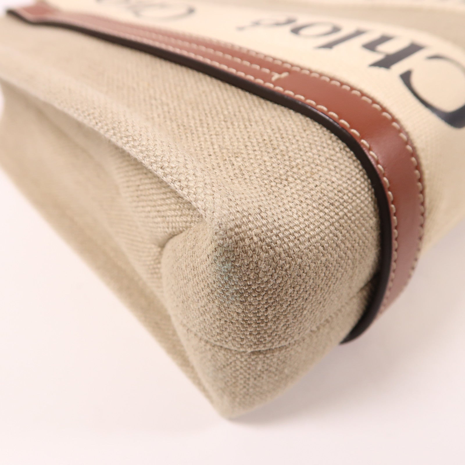 Chloe 帆布Shoulder Bag金扣肩背袋米色