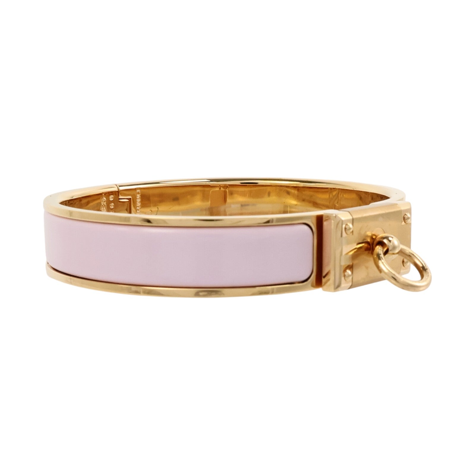 HERMES 金屬/琺瑯Clic Anneau手鐲Rose Dragee