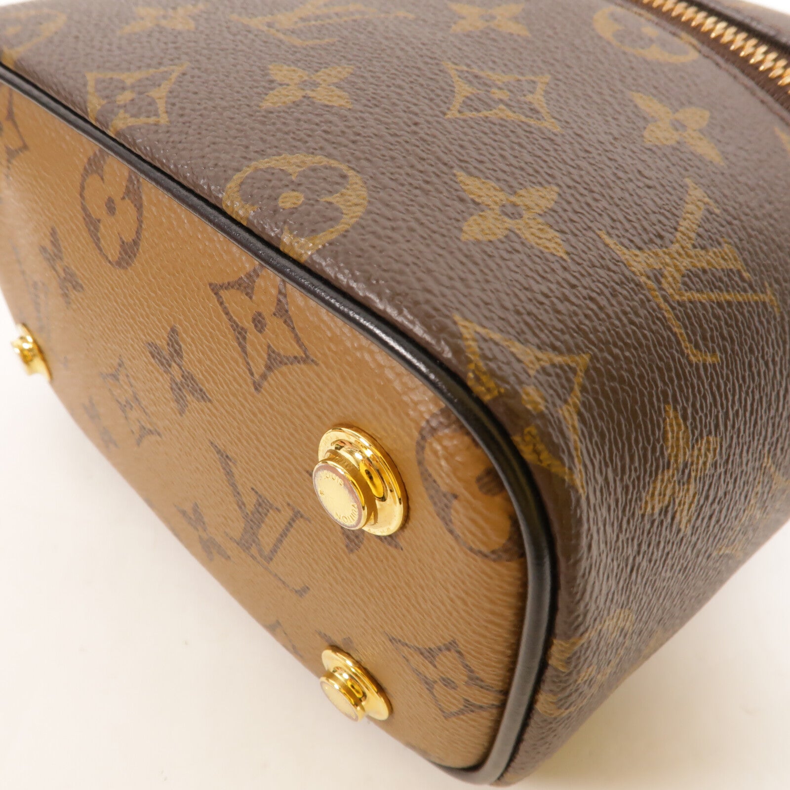 LOUIS VUITTON Monogram Reverse Vanity PM手挽肩背兩用袋棕色