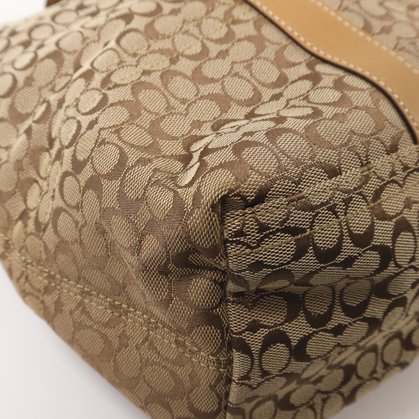 COACH 帆布Shoulder Bag銀扣手挽肩背兩用袋