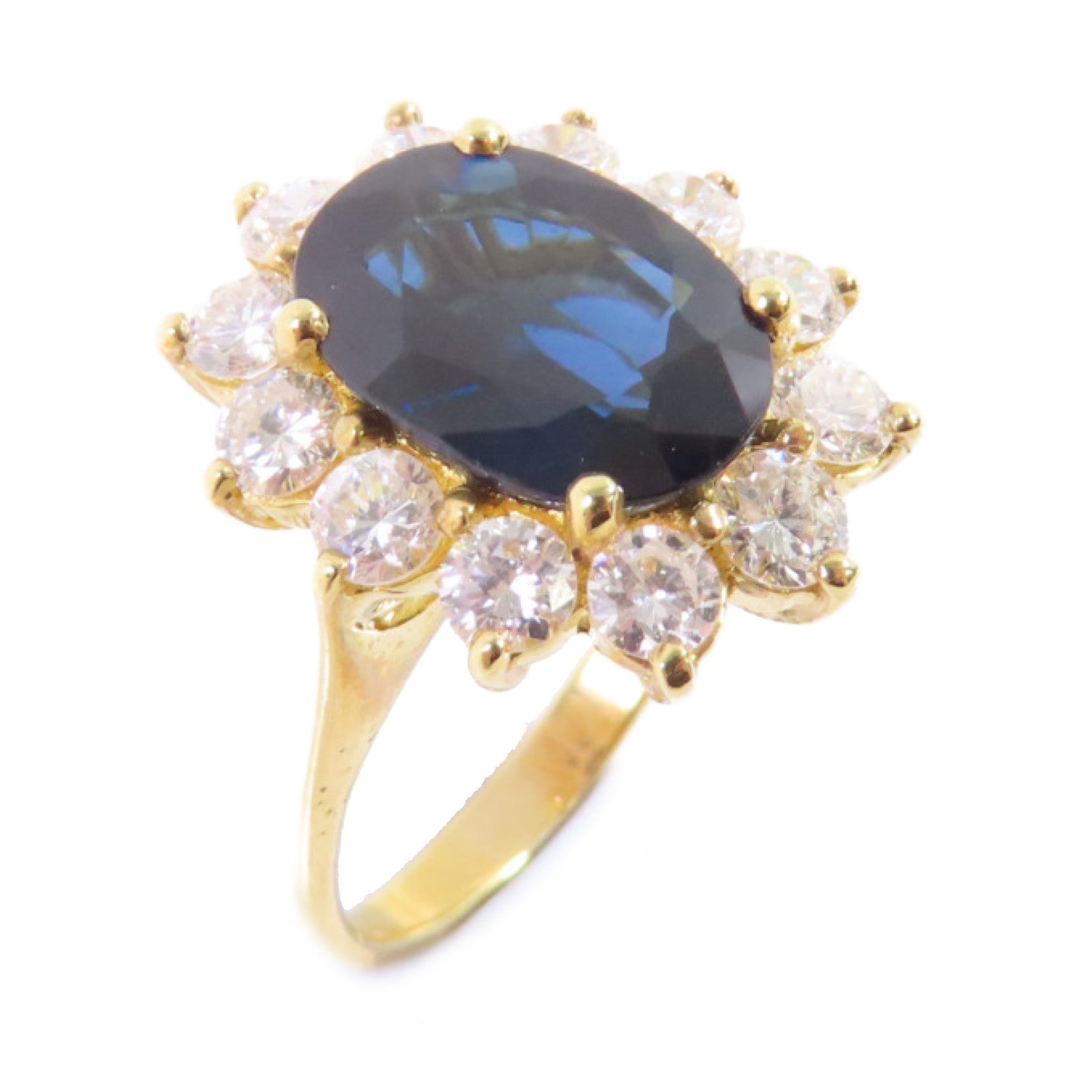JEWELRY 18K黃金/藍寶石/鑽石Sapphire/Diamond Ring戒指US#6