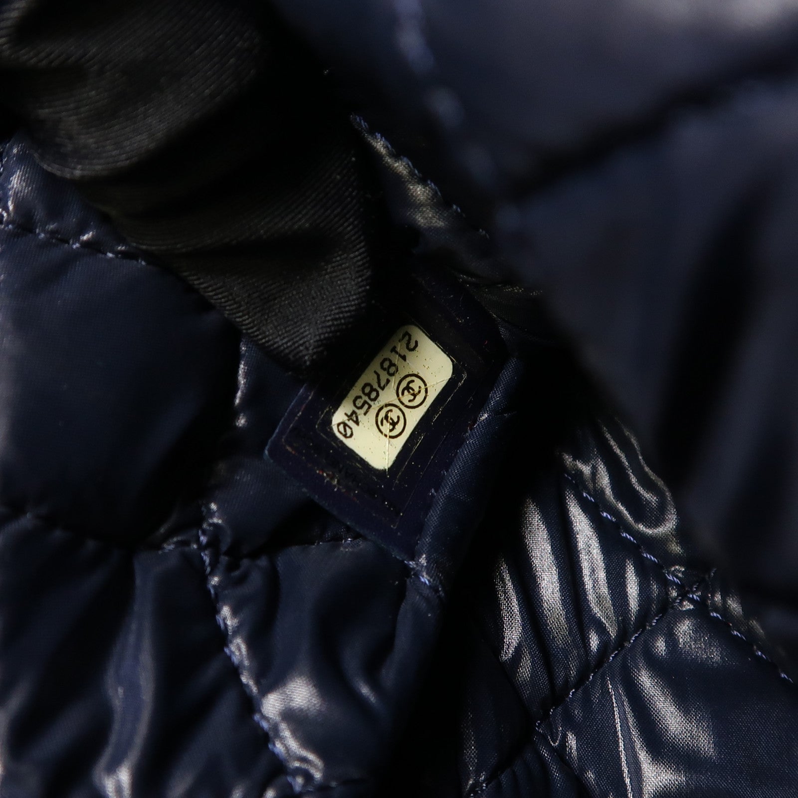 CHANEL CC GHW Pouch Calfskin Leather Navy