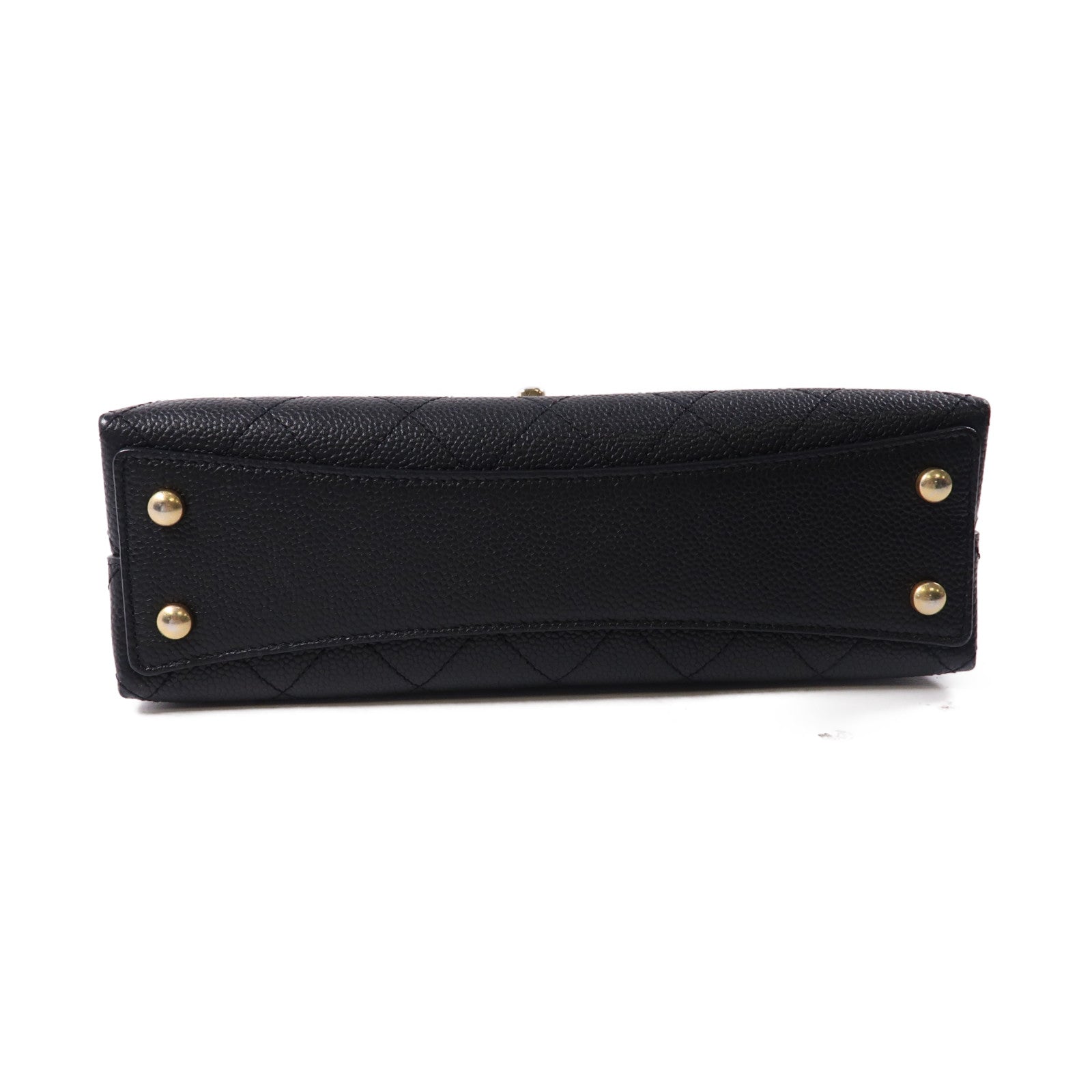 CHANEL 牛皮皮革2Way Shoulder金扣鏈帶手挽肩背兩用袋黑色