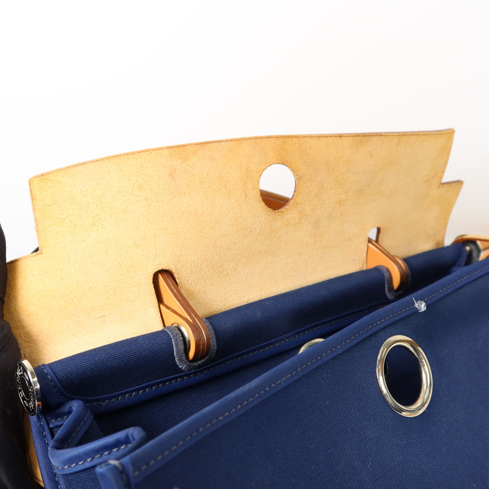 HERMES 帆布Herbag PM手挽肩背兩用袋Blue