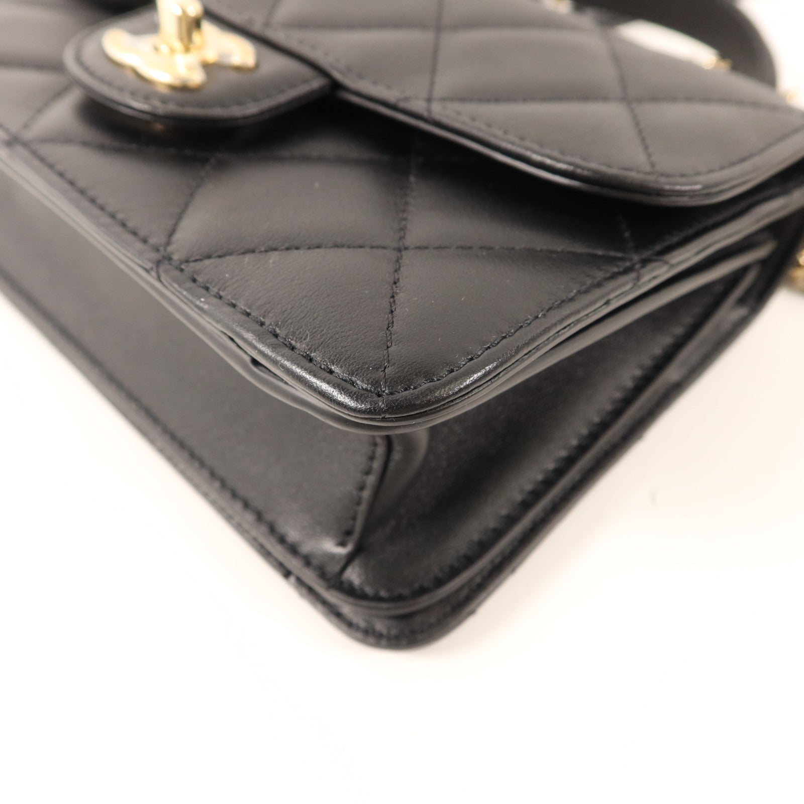 CHANEL 牛皮皮革Co Co Lady Flap Bag金扣手挽肩背兩用袋
