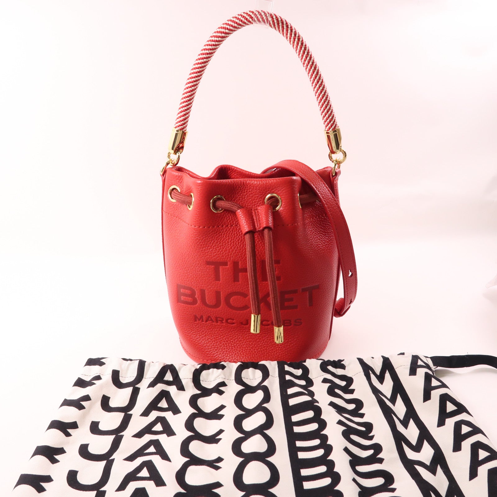 MARC JACOBS 牛皮皮革2 Way Shoulder金扣手挽肩背兩用袋紅色