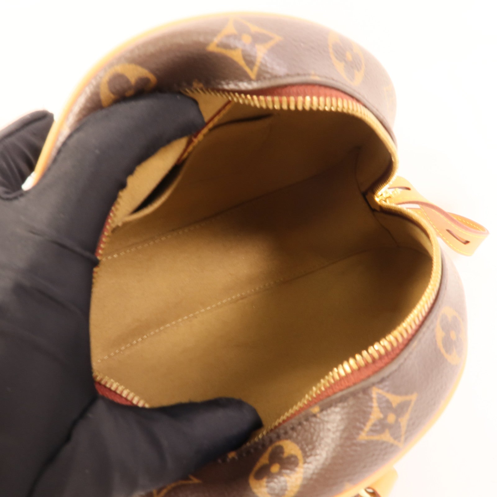 LOUIS VUITTON Monogram Boite Chapeau Souple金扣肩背袋棕色