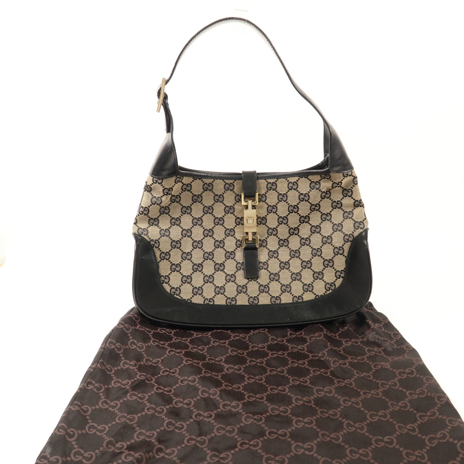 GUCCI 帆布Shoulder Bag金扣肩背袋