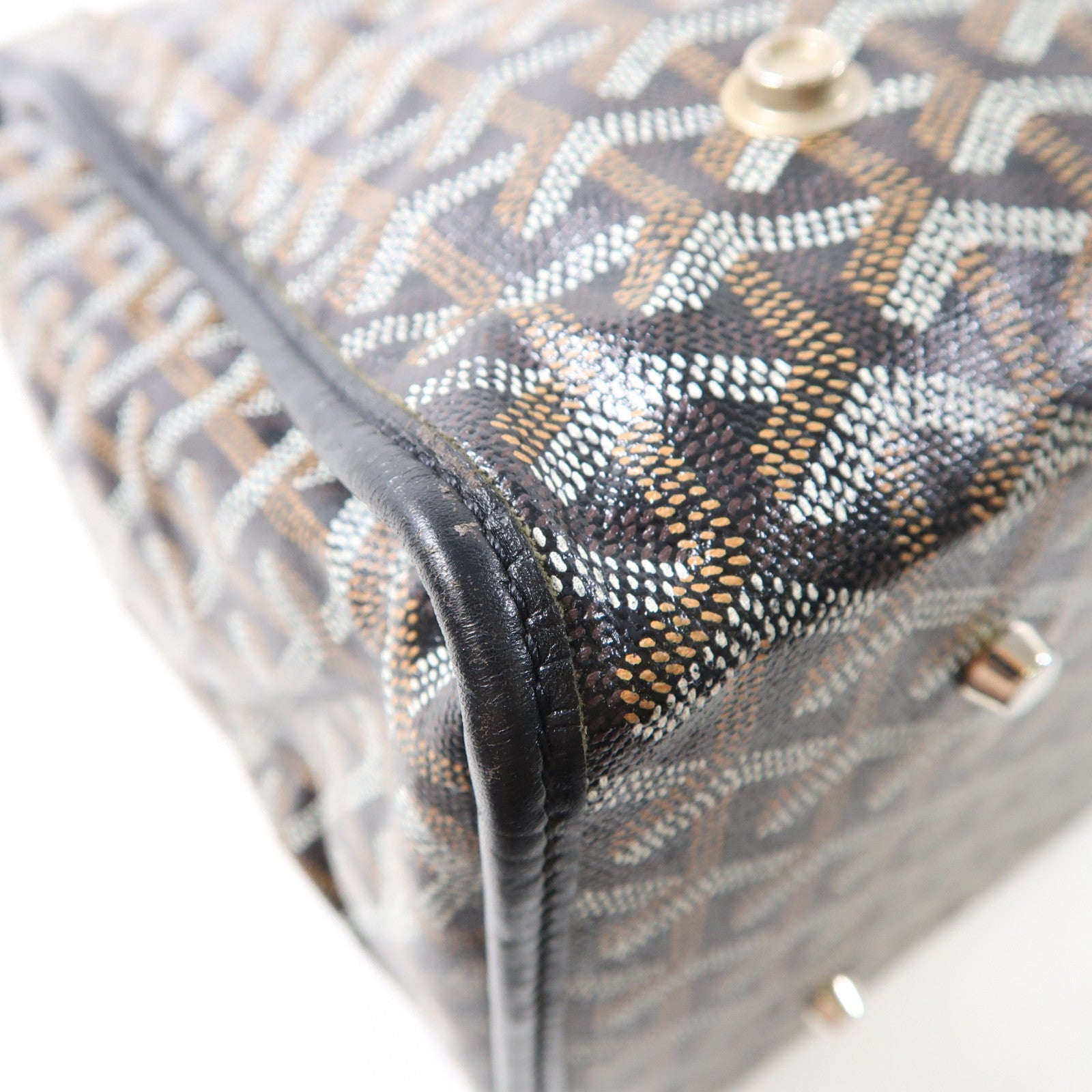 GOYARD 塗層帆布St. Lucie銀扣手挽袋黑色