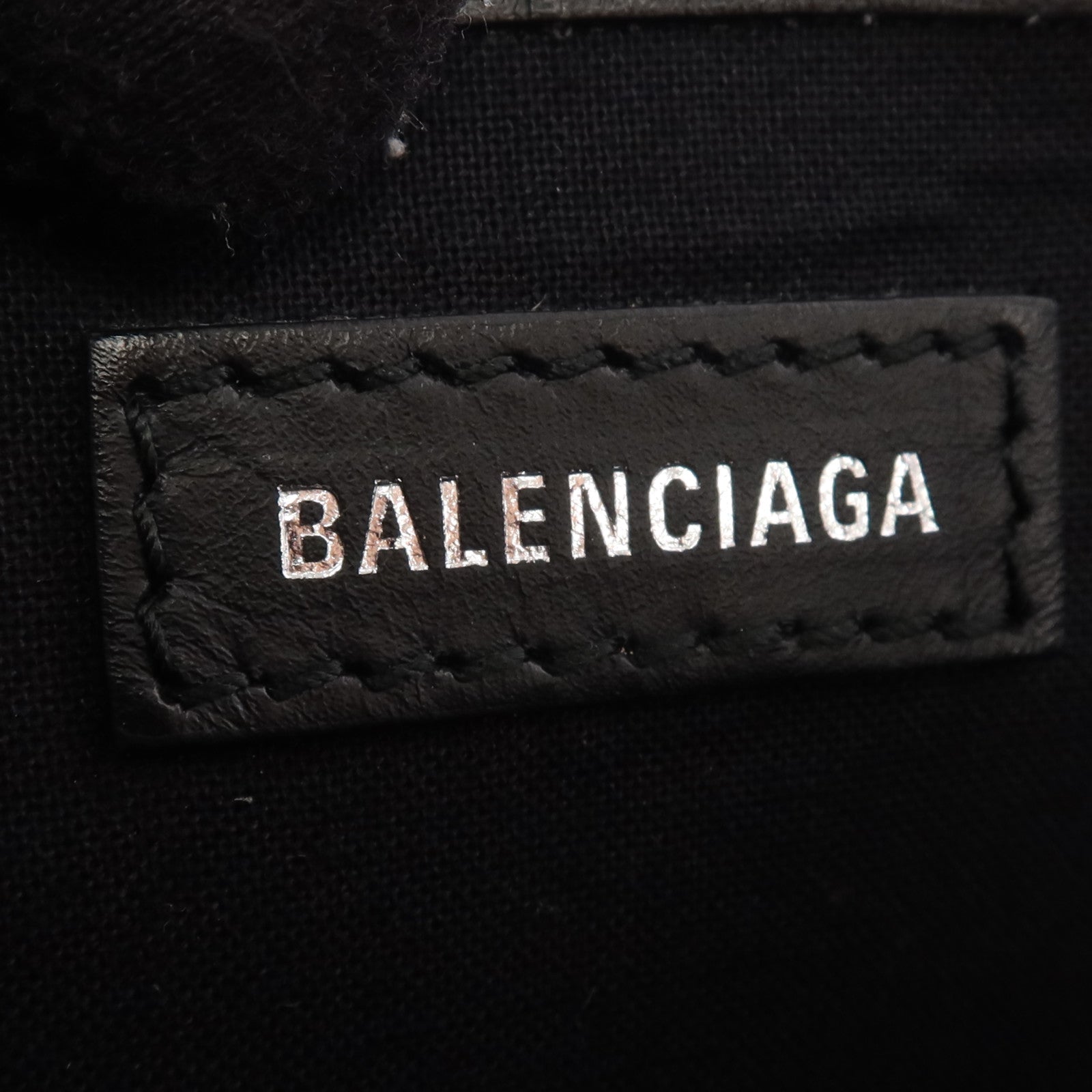 BALENCIAGA 帆布Navy Cabas Small銀扣手挽袋