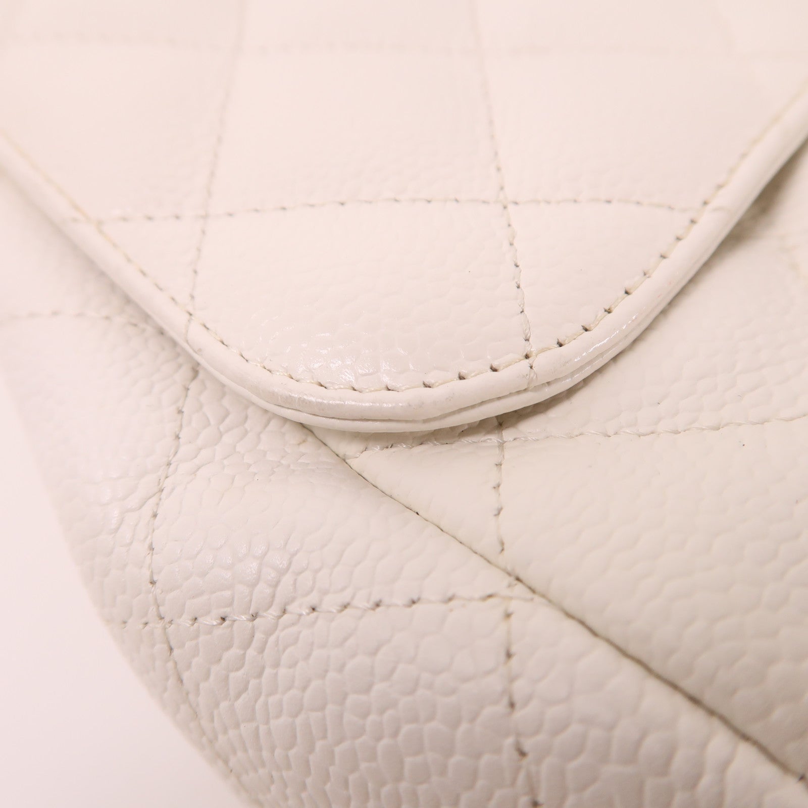 CHANEL 牛皮皮革Large Classic銀扣鏈帶肩背袋