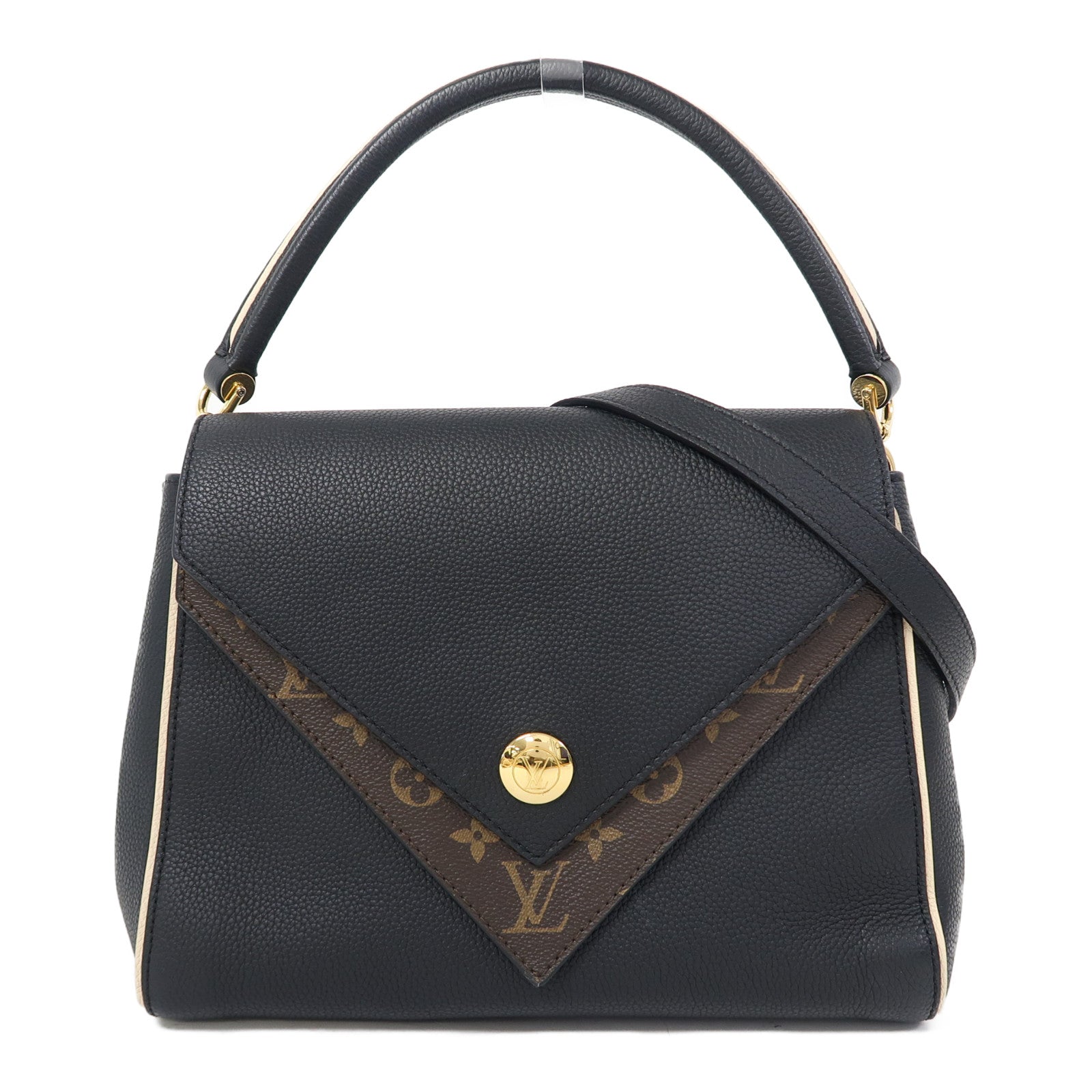 LOUIS VUITTON 【激減優惠】Monogram Double V金扣手挽肩背兩用袋黑色/啡色