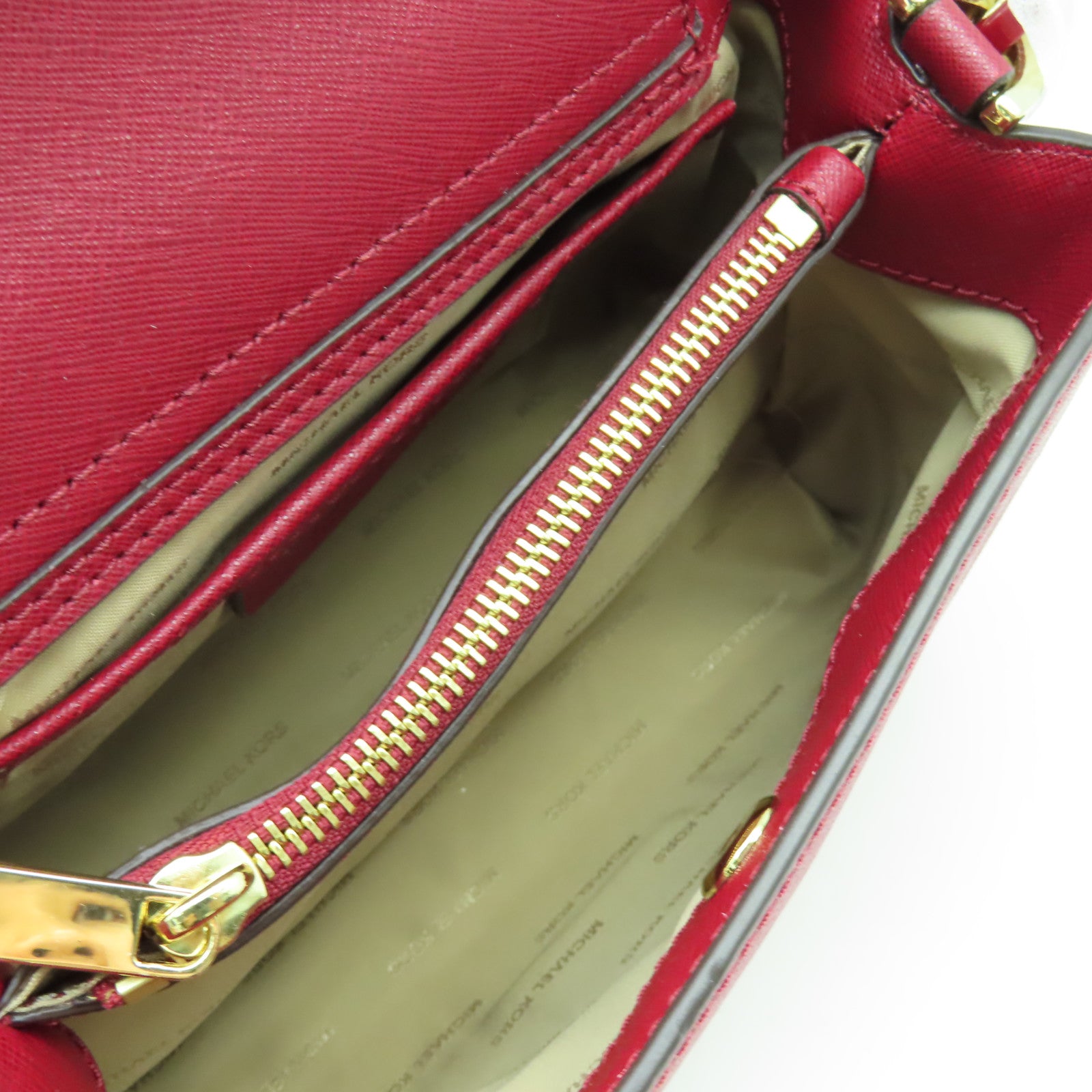 Michael Kors 【激減優惠】牛皮皮革2 Way Shoulder Bag金扣手挽肩背兩用袋紅色