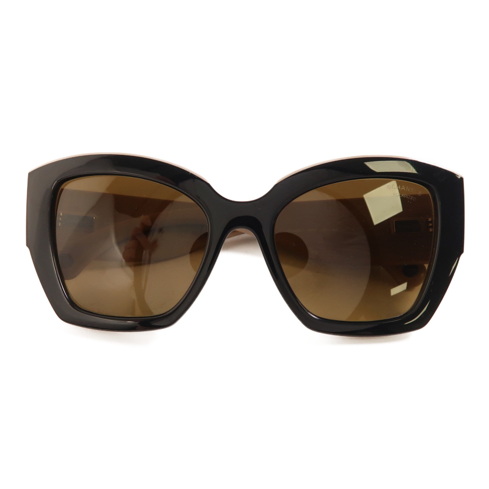 CHANEL CC Butterfly Sunglasses 6058 C534/M2 PVC Black/Beige