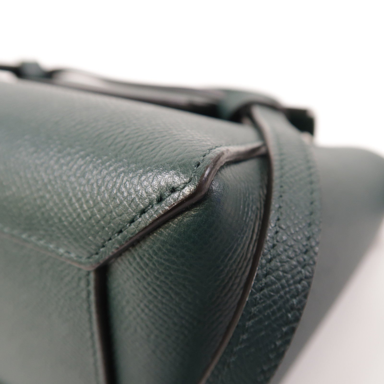 CELINE 牛皮皮革Belt Bag金扣手挽肩背兩用袋綠色