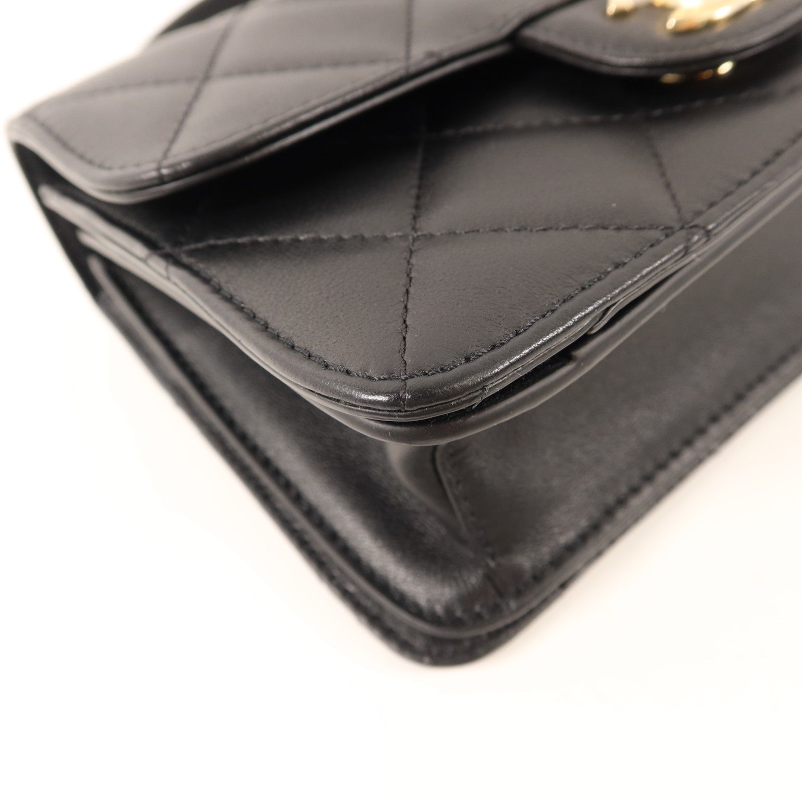 CHANEL 牛皮皮革Co Co Lady Flap Bag金扣手挽肩背兩用袋