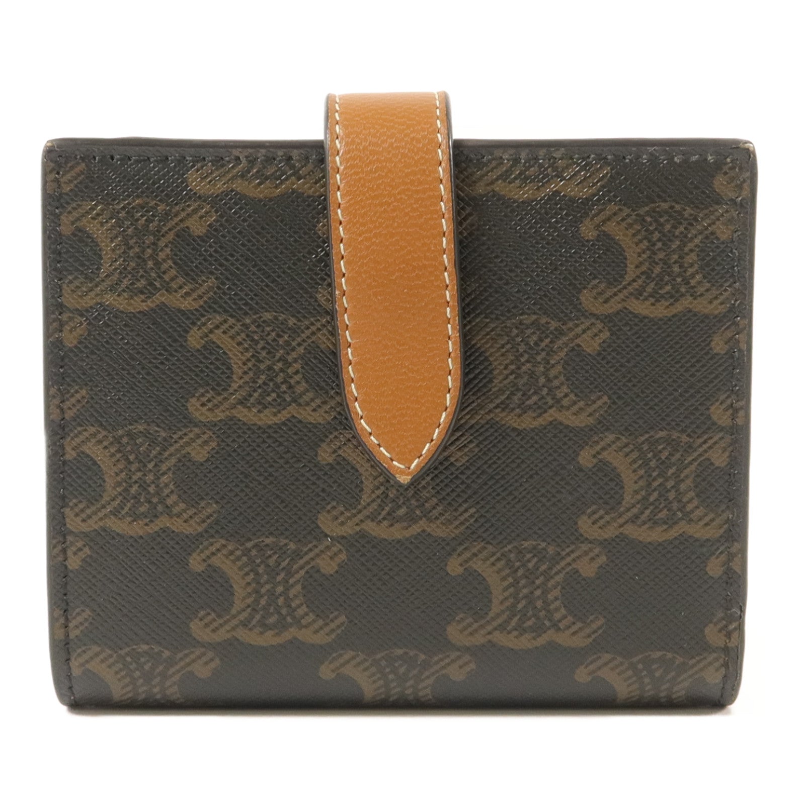 CELINE 塗層帆布Small Strap Triomphe Wallet錢包