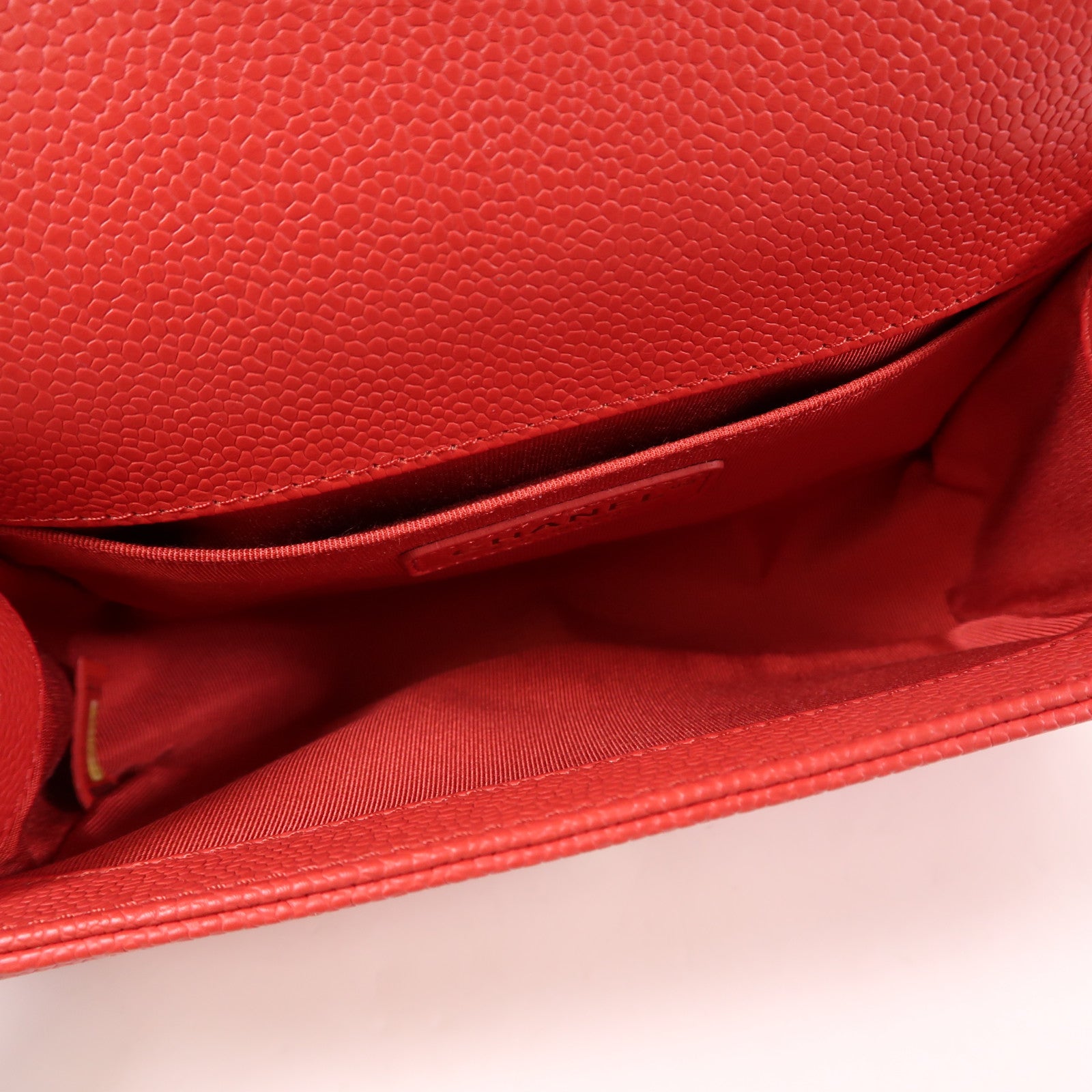 CHANEL CC GHW Boy 20 Chain Shoulder Bag Calfskin Leather Red