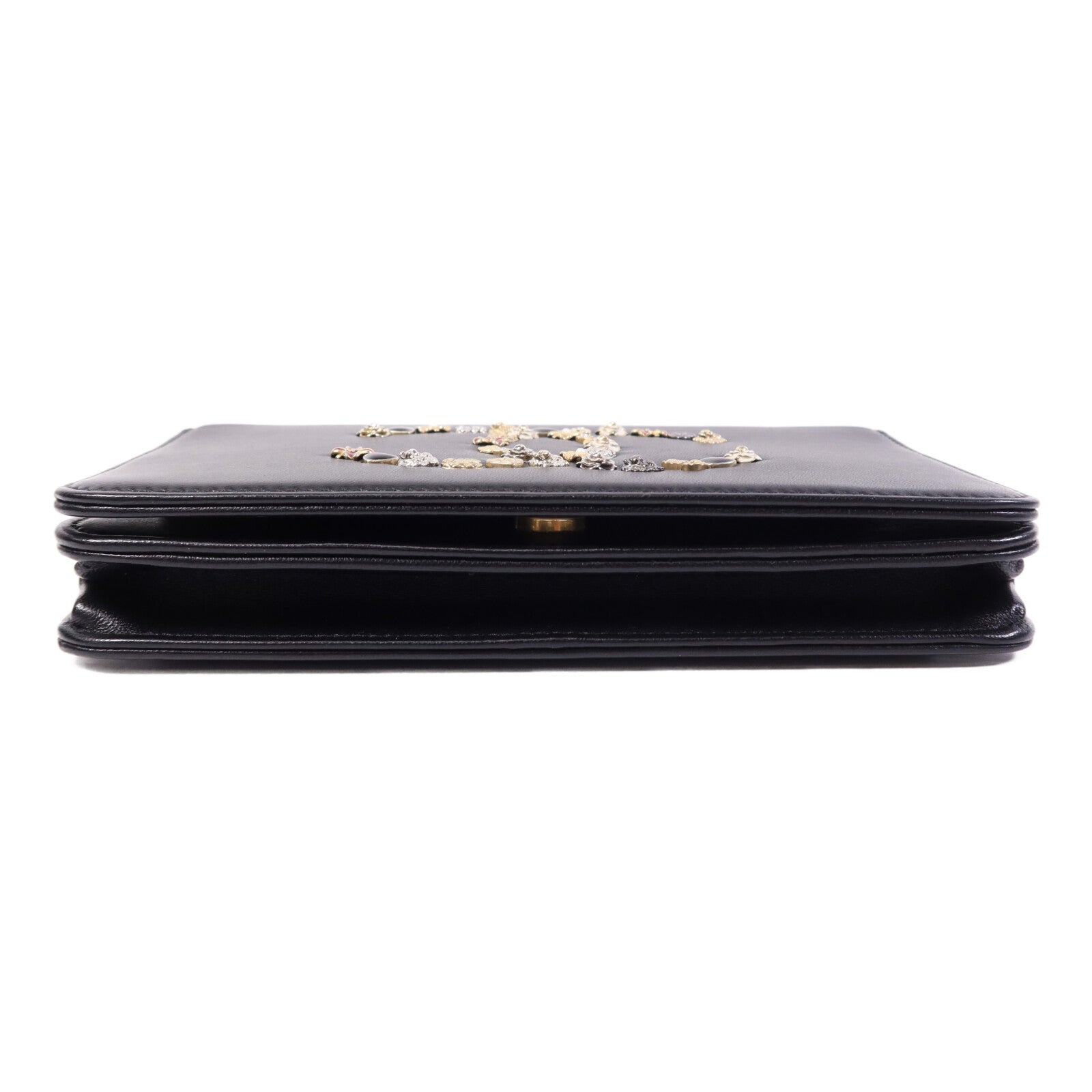 CHANEL 牛皮皮革WOC Wallet On Chain金扣鏈帶肩背袋