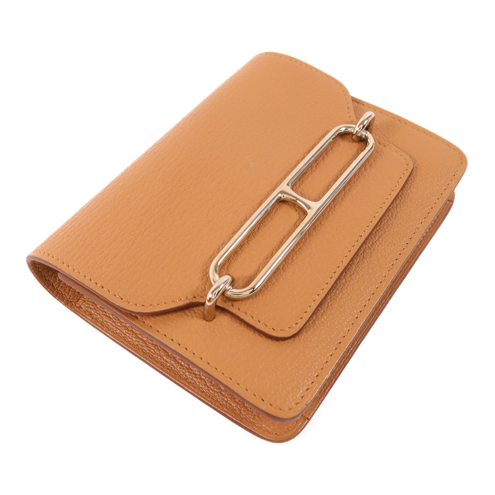 HERMES 【激減優惠】Chevre皮革Roulis Slim銀扣錢包