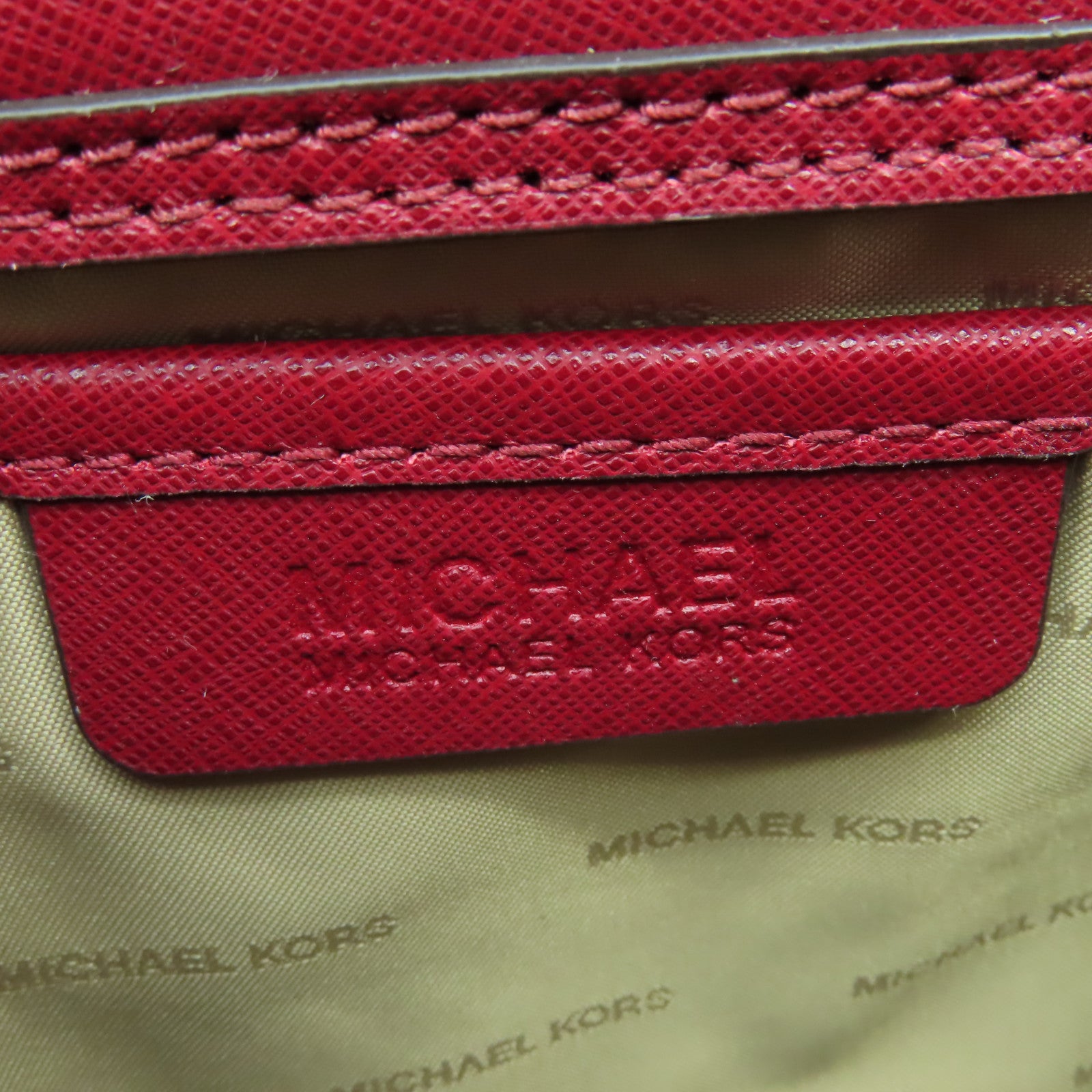 Michael Kors 【激減優惠】牛皮皮革2 Way Shoulder Bag金扣手挽肩背兩用袋紅色