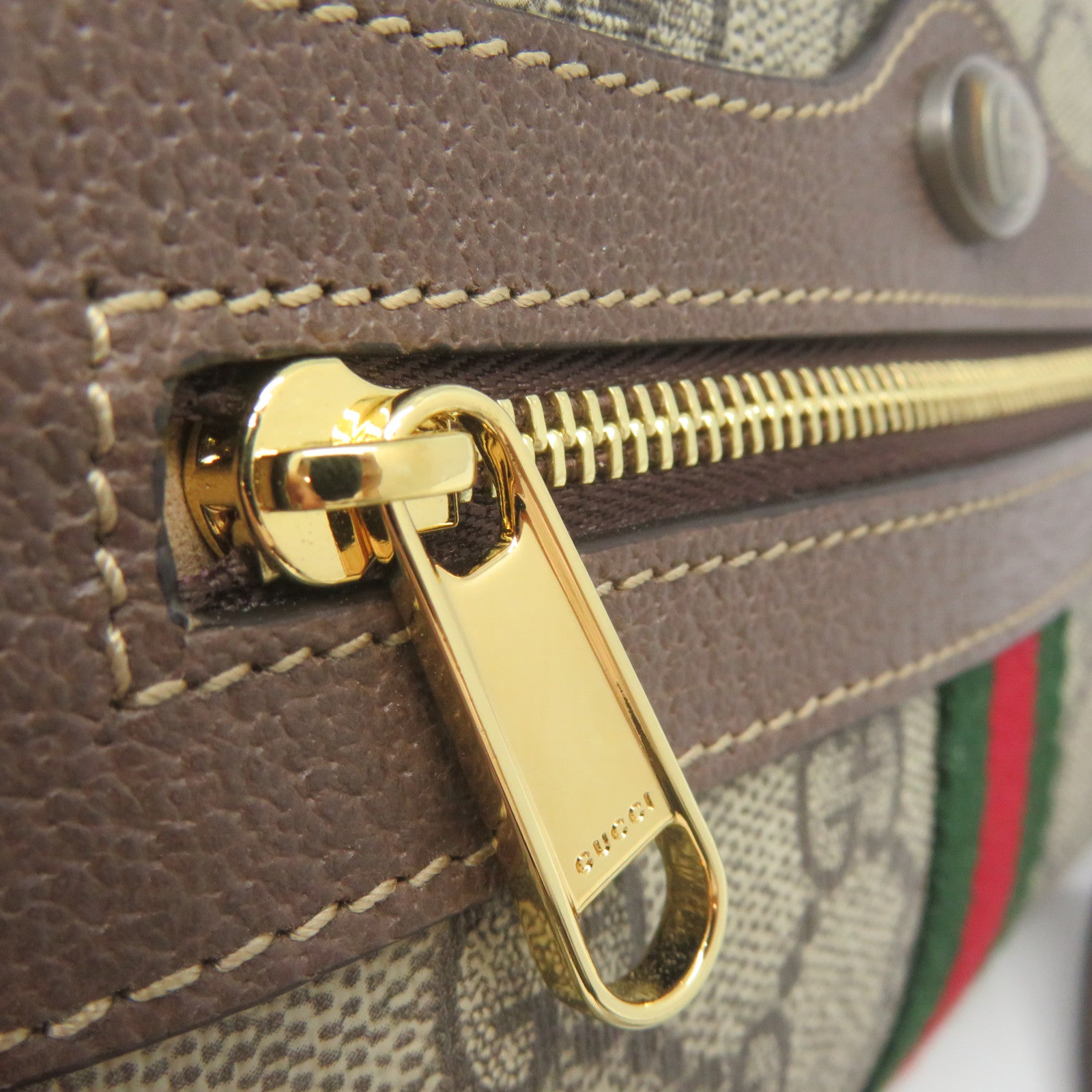 GUCCI 塗層帆布Ophidia GG Supreme金扣肩背袋啡色